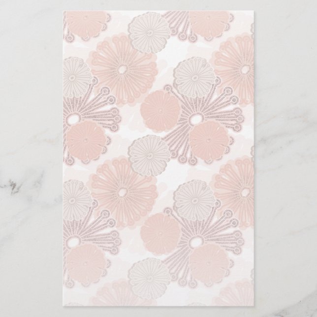 Papelería Patrón de flor de oro Rosa (Anverso)