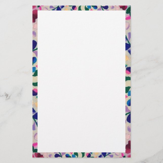 Papelería Patrón de flores coloridas (Anverso)