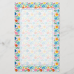 Papelería Patrón de flores de arte folclórico 2