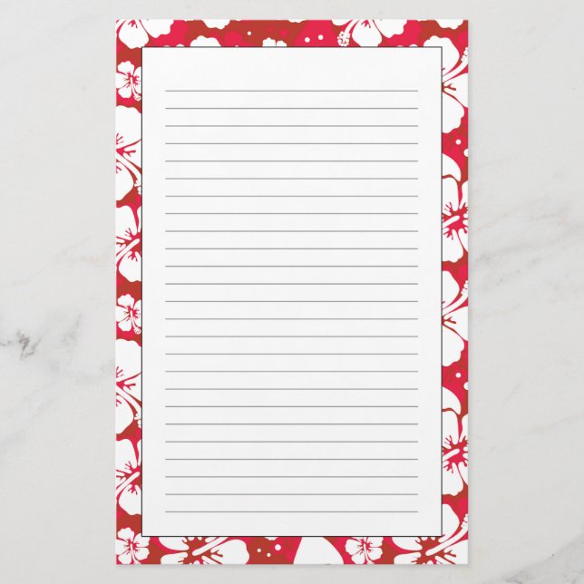 Papelería Patrón de flores de Hibiscus (Anverso)