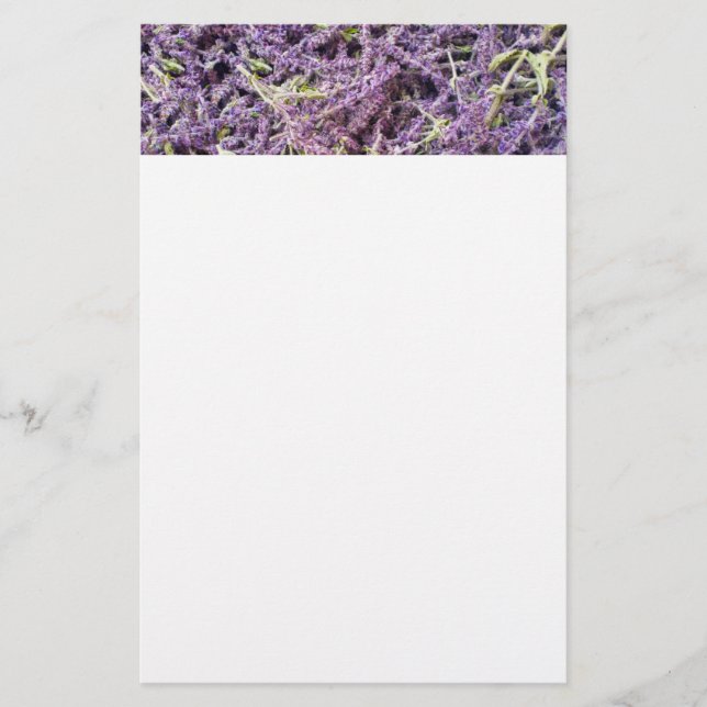 Papelería Patrón de flores de lavanda (Anverso)