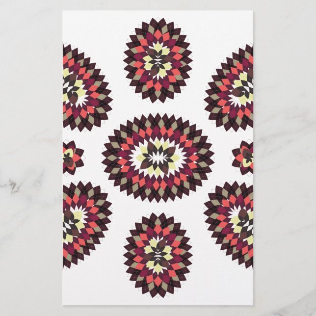Papelería Patrón de flores de Mandala (Anverso)
