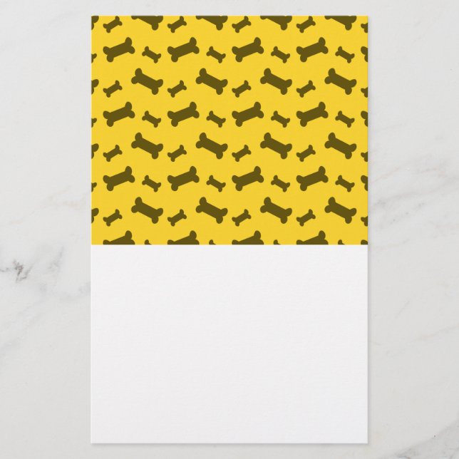Papelería Patrón de huesos de perros amarillos (Anverso)