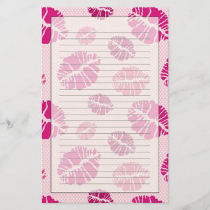 Papelería Patrón de impresión de forma Beso de labios
