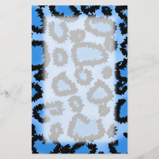 Papelería Patrón de impresión de leopardo negro y azul.