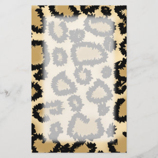 Papelería Patrón de impresión Leopardo, Marrón y Negro.