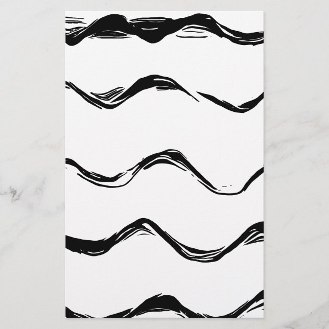Papelería patrón de líneas negras (Anverso)