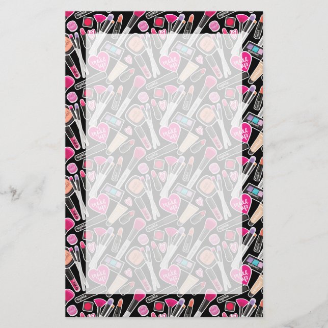 Papelería Patrón de maquillaje neón (Anverso)