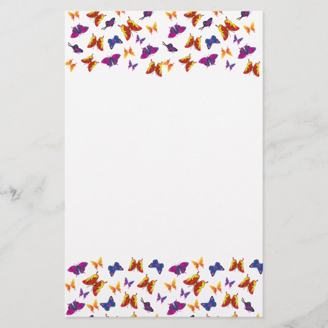 Papelería Patrón de mariposa (Anverso)