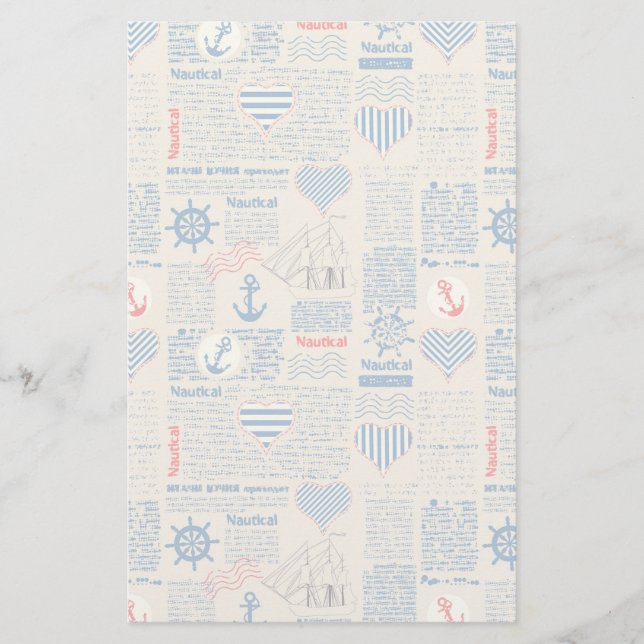 Papelería Patrón de periódico náutico (Anverso)