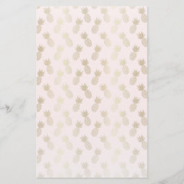 Papelería Patrón de piña dorada