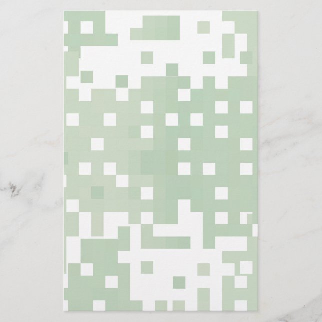 Papelería Patrón de píxeles de gama verde (Anverso)