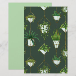 Papelería Patrón de planta doméstica de colgar geométrica