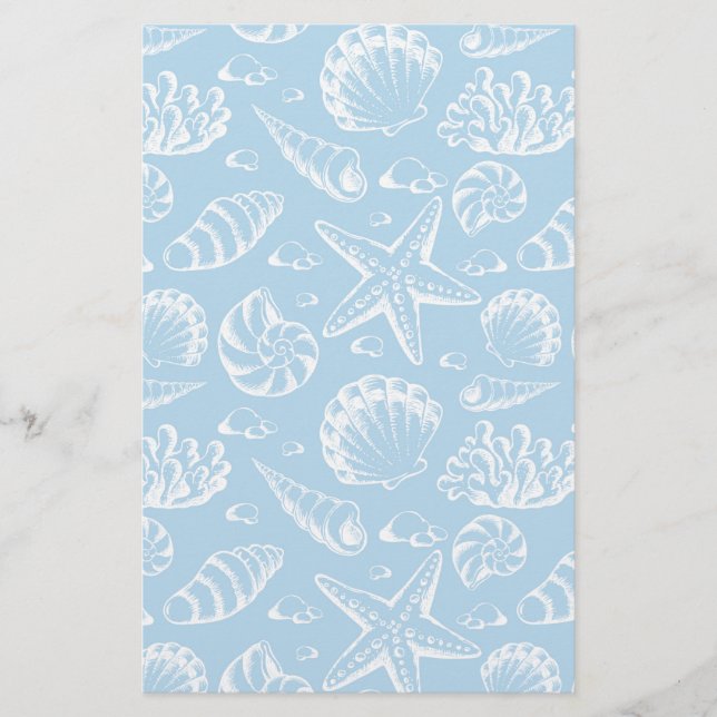 Papelería Patrón de playa azul (Anverso)