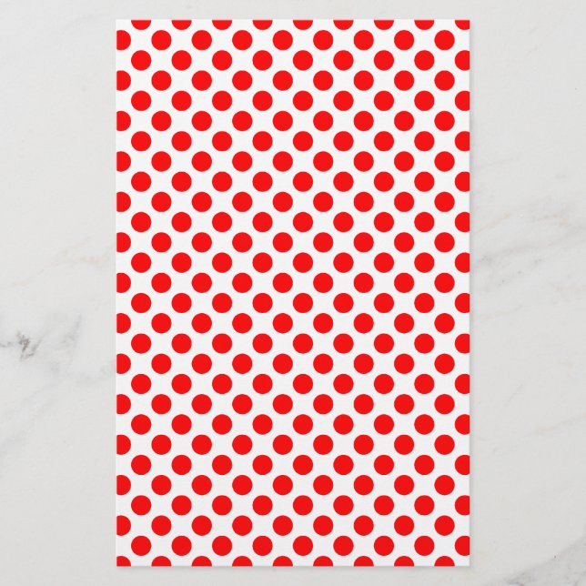 Papelería Patrón de puntos de la Polka Roja (Anverso)