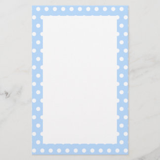 Papelería Patrón de puntos de polka blanco y azul. Delicioso