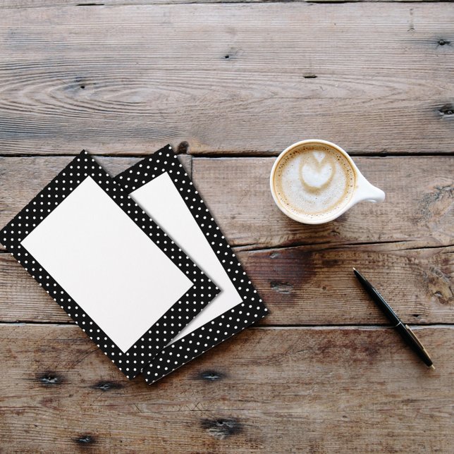 Papelería Patrón de puntos de polka blanco y negro (Subido por el creador)