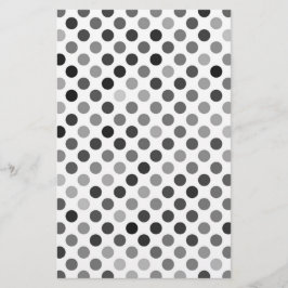 Papelería Patrón de puntos de polka monocromo (puntos blanco