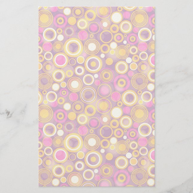 Papelería Patrón de puntos de Polka Violeta (Anverso)