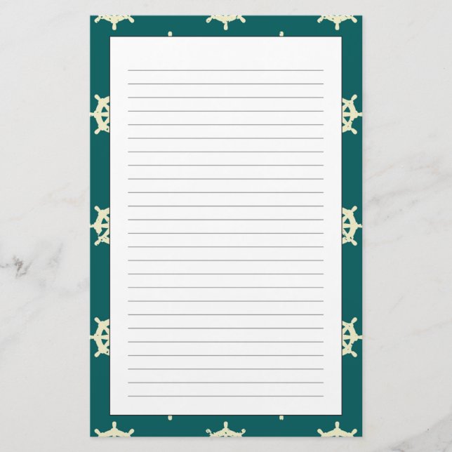 Papelería Patrón de rueda de buque de época (Anverso)