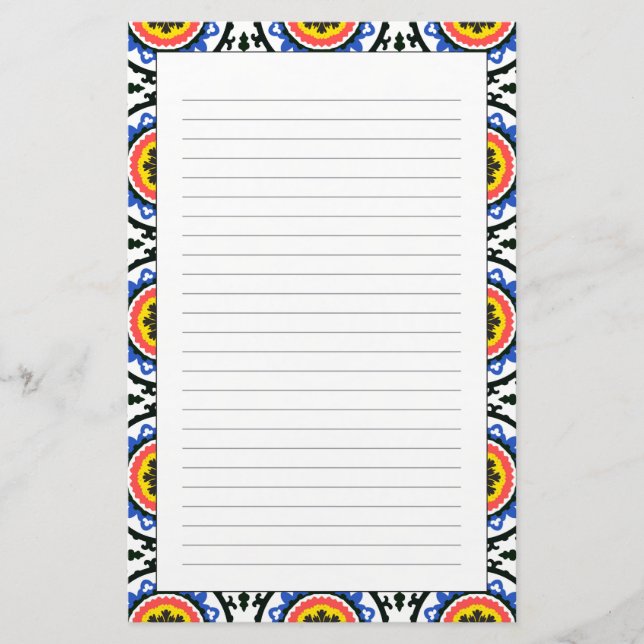 Papelería Patrón de Suzani (Anverso)