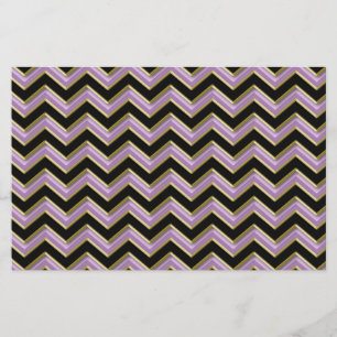 Papelería Patrón de zigzag negro de oro antimetista