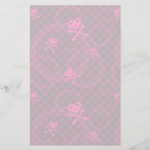 Papelería Patrón Emo Rosa Con Círculos