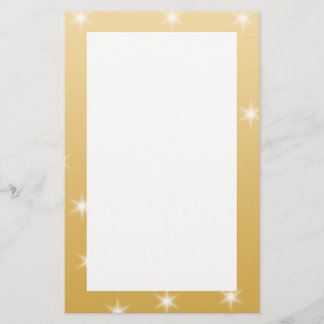 Papelería Patrón estrella color blanco y dorado