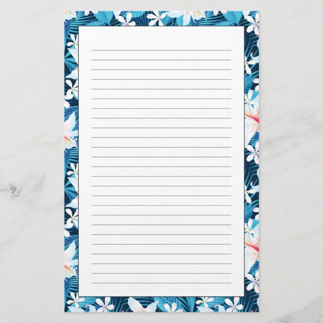 Papelería Patrón floral de Hibiscus tropical (Anverso)
