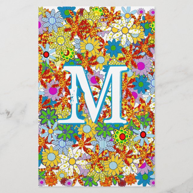 Papelería Patrón floral moderno Colores brillantes (Anverso)