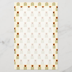 Papelería Patrón floral Naranja inspirado en Escandinavia
