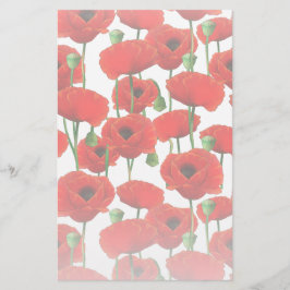 Papelería Patrón floral Red Poppies