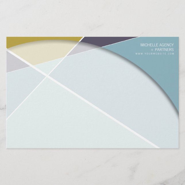 Papelería Patrón geométrico cruzado de grises Arte de molde  (Anverso)