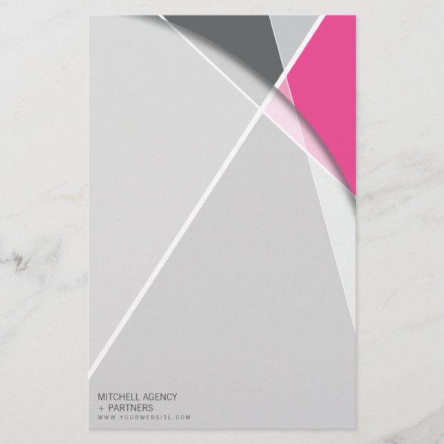 Papelería Patrón geométrico cruzado de grises Arte de molde  (Anverso)