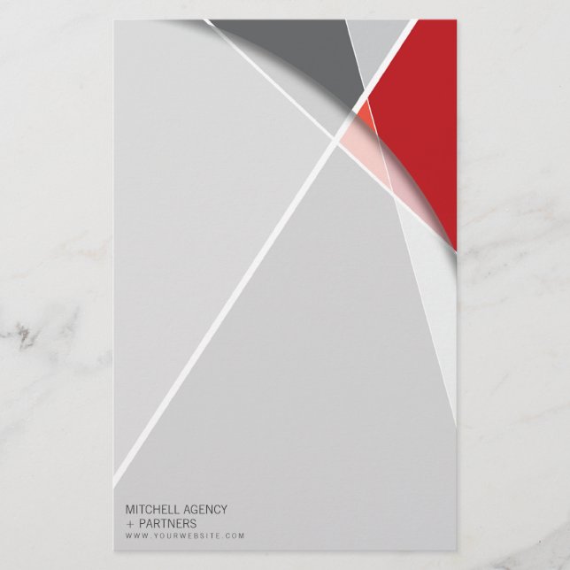 Papelería Patrón geométrico cruzado de grises Arte de molde  (Anverso)