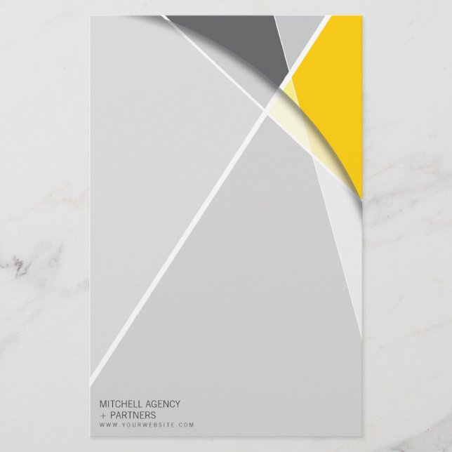 Papelería Patrón geométrico cruzado de grises Arte de molde  (Anverso)