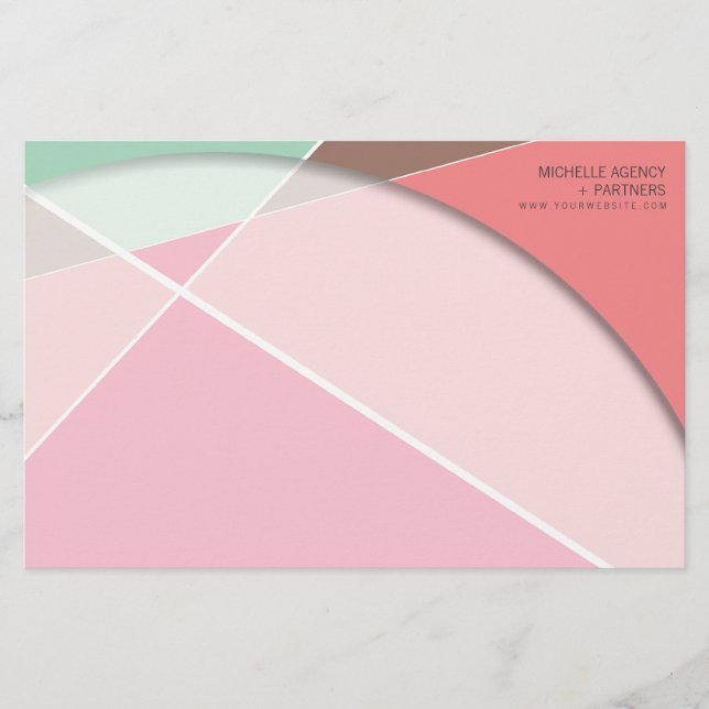 Papelería Patrón geométrico cruzado de grises Arte de molde  (Anverso)