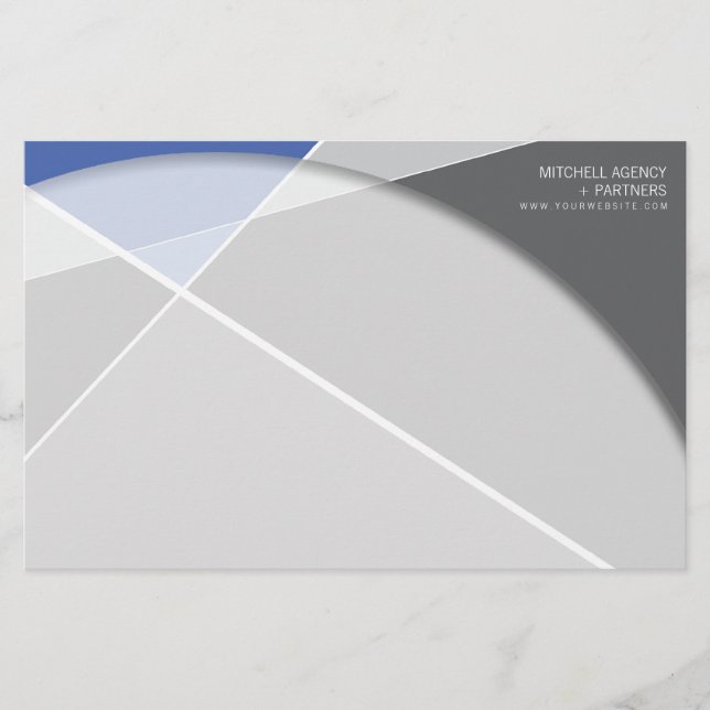 Papelería Patrón geométrico cruzado de grises Arte de molde  (Anverso)