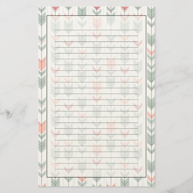 Papelería Patrón geométrico en estilo retro (Anverso)