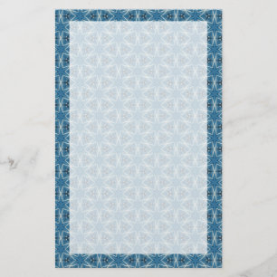 Papelería Patrón geométrico Kaleidoscópico de estrellas azul