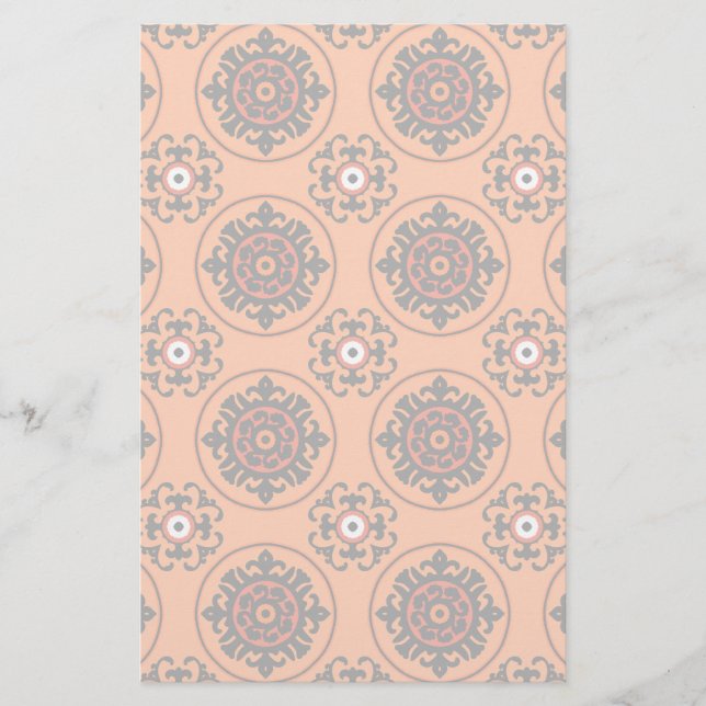 Papelería Patrón Naranja Suzani (Anverso)