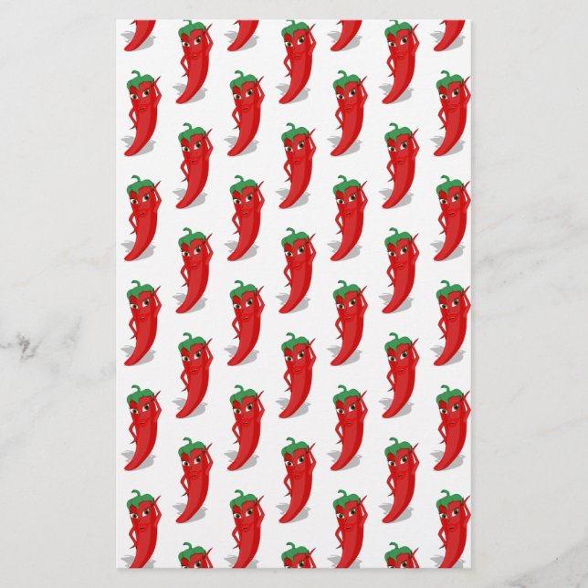 Papelería Patrón Personalizado de la diva de pepino rojo (Anverso)