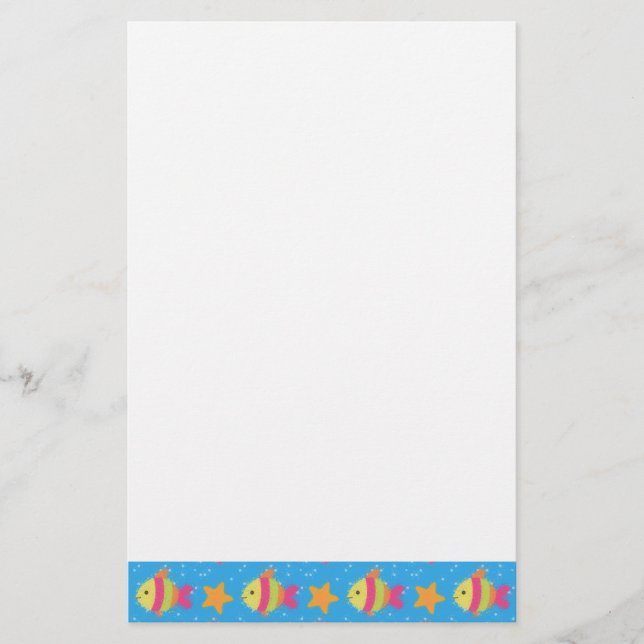 Papelería Patrón Personalizado De Pescado Y Pescado Primario (Anverso)