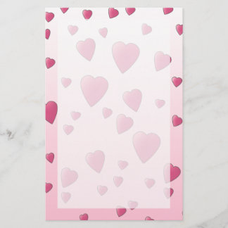 Papelería Patrón rosado de corazones de amor.