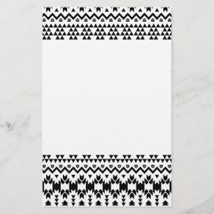 Papelería Patrón vectorial geométrico azteca blanco y negro