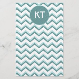 Papelería Patrón ZigZag Chevron en verde menta