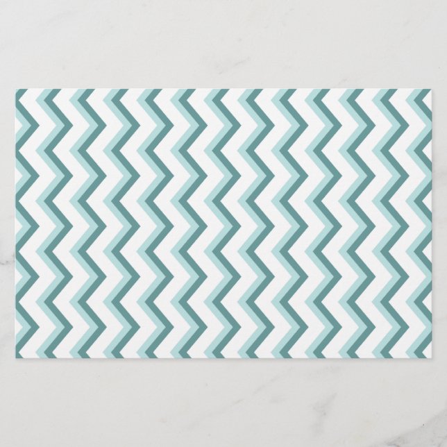 Papelería Patrón ZigZag Chevron en verde menta (Anverso)