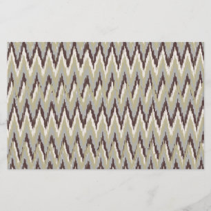 Papelería Patrón ZigZag de café y salvia