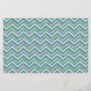 Papelería Patrón ZigZag del Relieve metalizado arcoiris