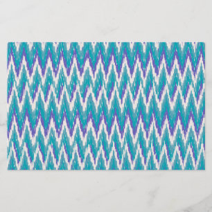 Papelería Patrón ZigZag verde azulado y Amethyst